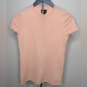 J. Crew 100% Cashmere Women's Peach Short Sleeve Tee